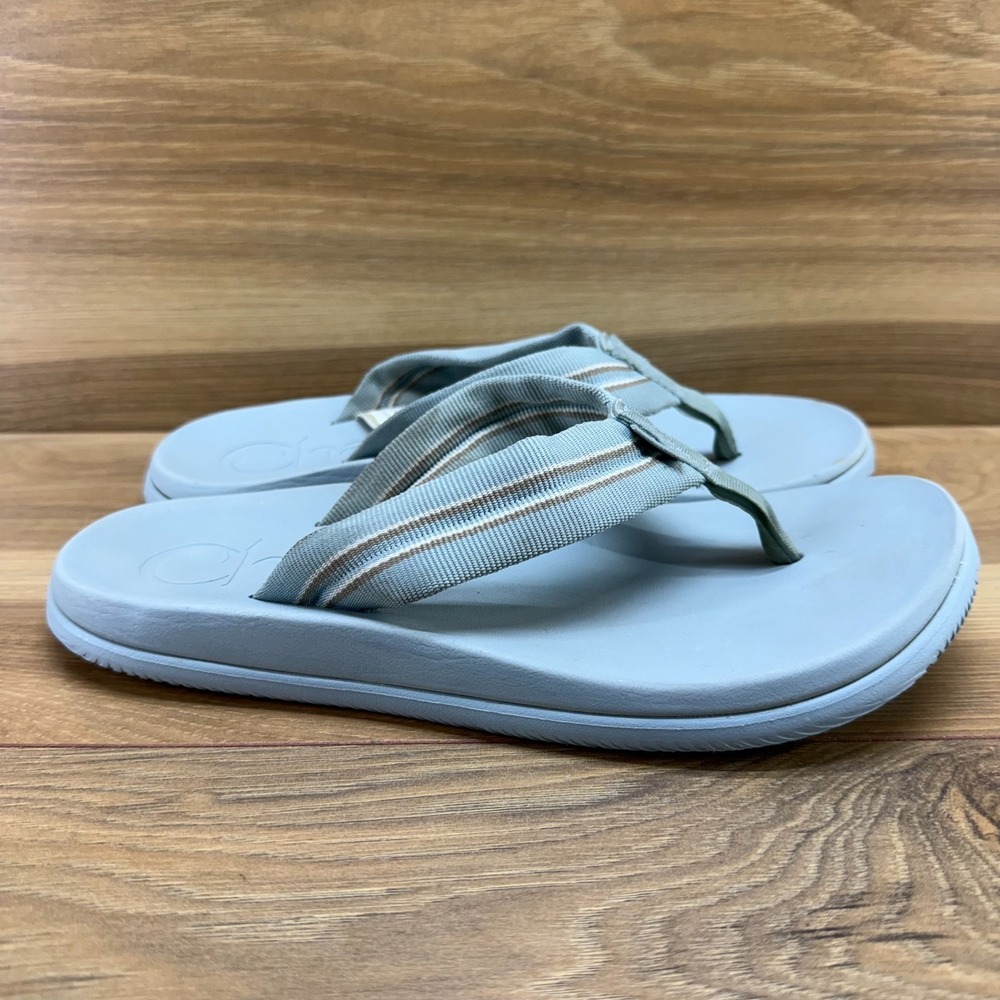 CHACO Chillos Flip Flops Aqua Gray Womens 7 Thong Sandals Everyday Walk